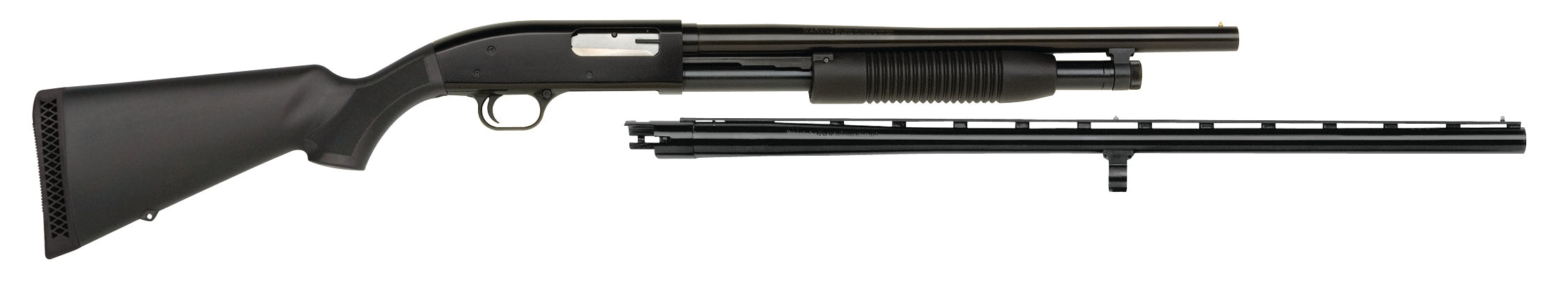 Maverick Arms 31014 88 Combo 12 Gauge 5+1, 3" 18.5" Blued Barrel w/Cylinder Bore & 28" Blued Vent Rib Barrel w/Modified Choke Tube, Dual Extractors, Anti-Jam Elevator, Synthetic Stock, 14.5" Fixed LOP