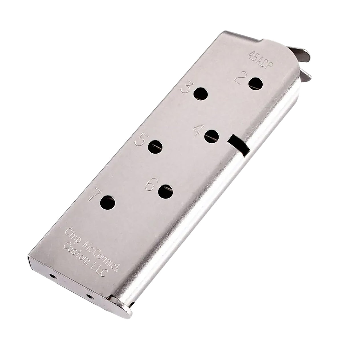 CMC Match Grade 7rd .45 ACP 1911 Officer Size Stainless Steel Pistol Magazine