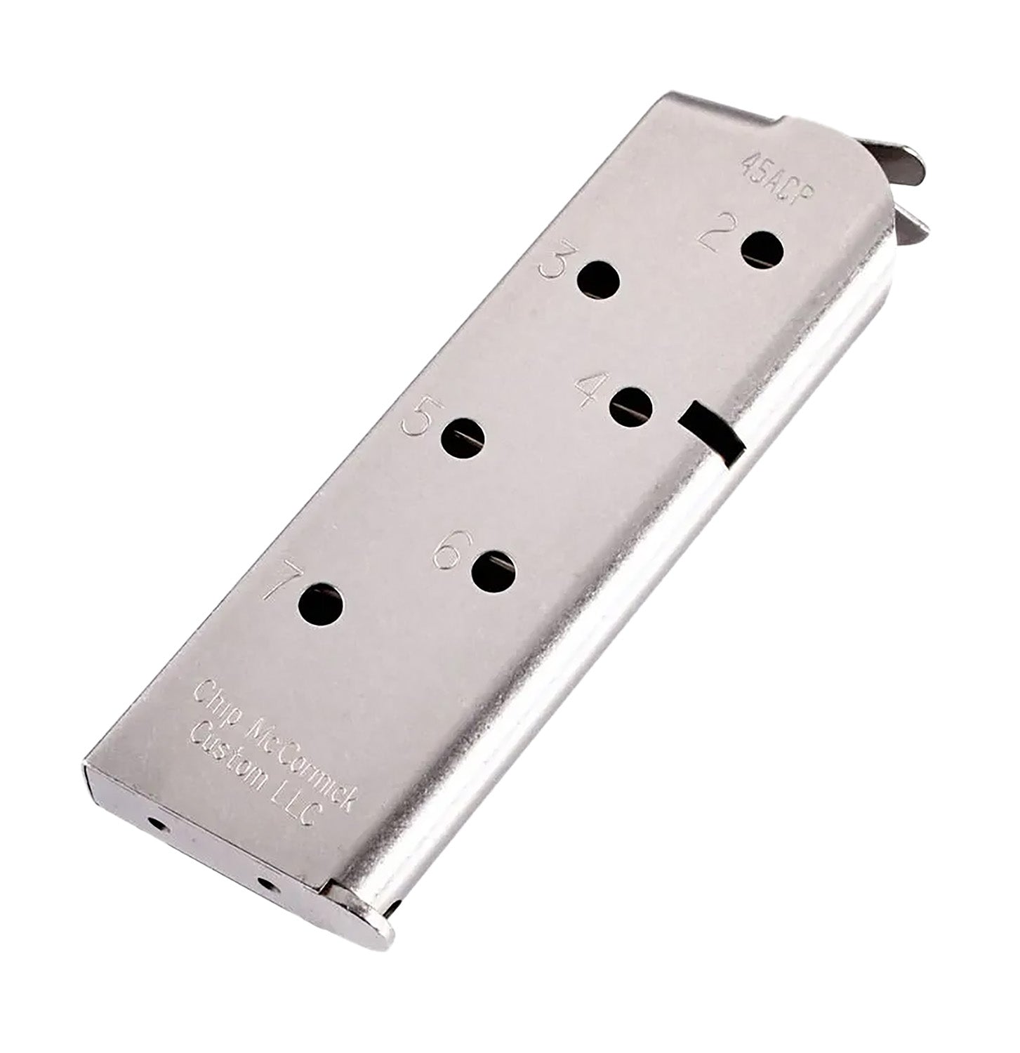 CMC Match Grade 7rd .45 ACP 1911 Officer Size Stainless Steel Pistol Magazine