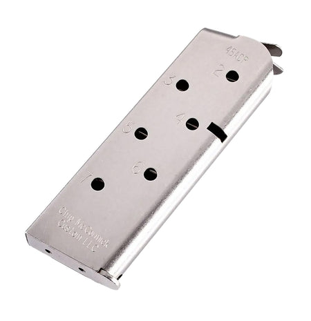 CMC Match Grade 7rd .45 ACP 1911 Officer Size Stainless Steel Pistol Magazine