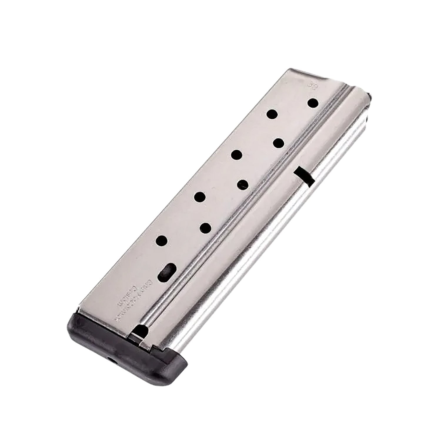 CMC Power Mag 10rd .38 Super 1911 Government Stainless Steel Magazine with Black Base Pad