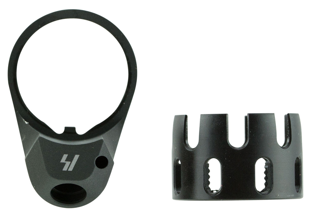 Strike Industries AR Enhanced End Plate and Castle Nut Black Steel with QD Swivel