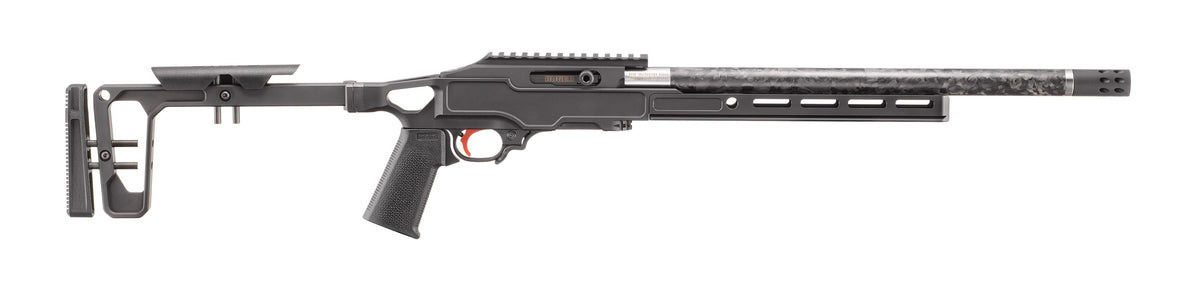 Ruger 31227 10/22 Competition 22 LR 10+1 16.10" Clear Satin Stainless Steel/w/Carbon Fiber Sleeve Threaded Barrel, Black Anodized Picatinny Rail Aluminum Receiver, Arca Swiss/M-LOK Compatible Forend,