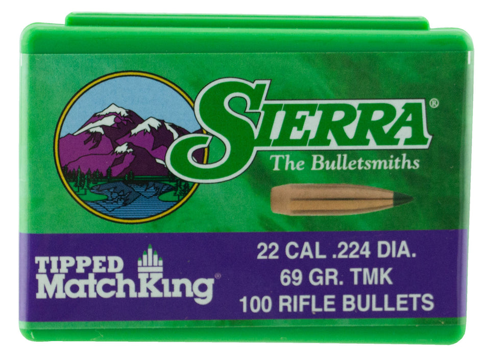 Sierra 7169 Tipped MatchKing 22 Cal 69gr TMK Bullets 100/Box