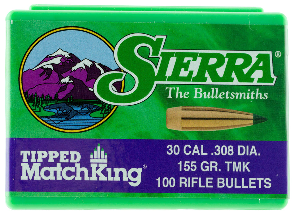 Sierra 7755 Tipped MatchKing 30Cal 155gr Reloading Bullets 100/Box