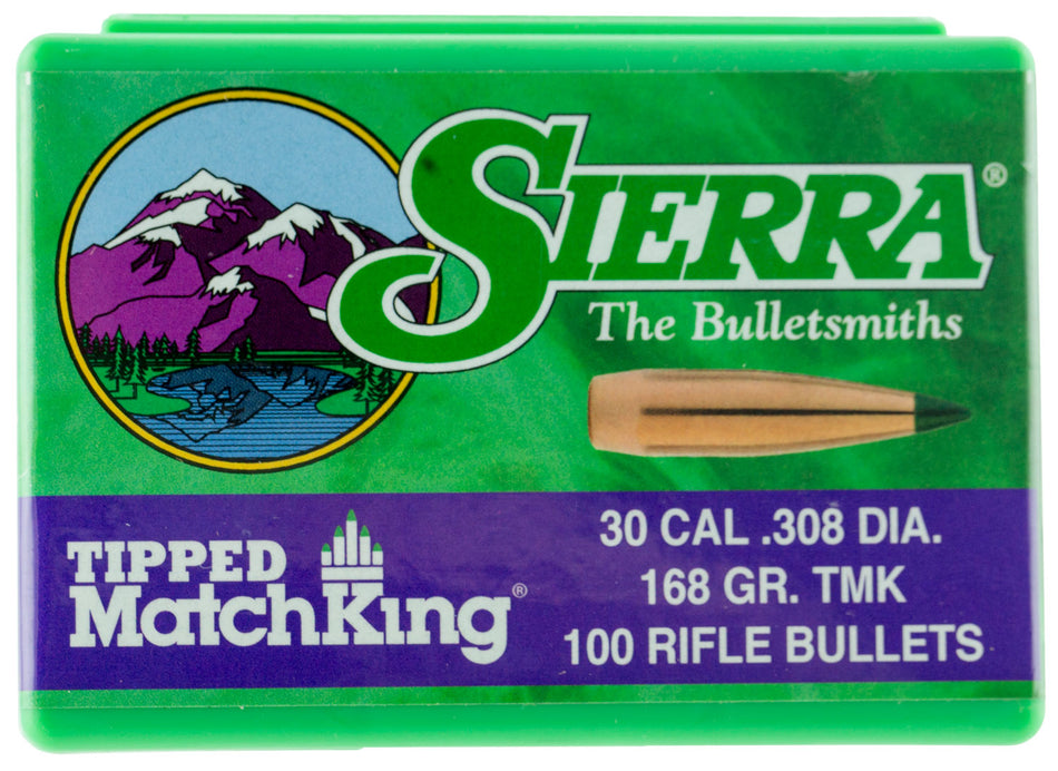 Sierra 7768 Tipped MatchKing 30Cal 168gr Reloading Bullets 100/Box