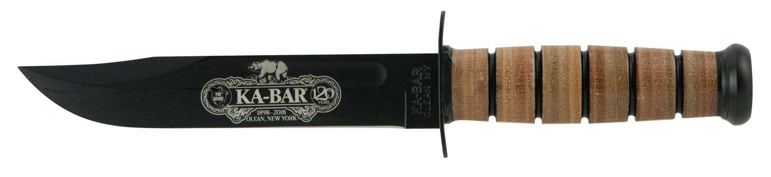 Ka-Bar 120th Anniversary USMC 7" DP Straight Edge Fixed Blade Knife with Sheath Boxed