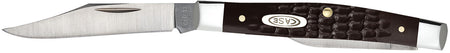 Case Small Pen Folding Knife 2"/1.47" Clip/Pen Plain Stainless Blade Brown Jigged Synthetic Handle