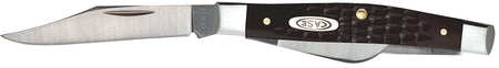 Case Small Stockman 2"/1.5"/1.49" Three-Blade Folding Knife Stainless Steel Blade Brown Jigged Synthetic Handle