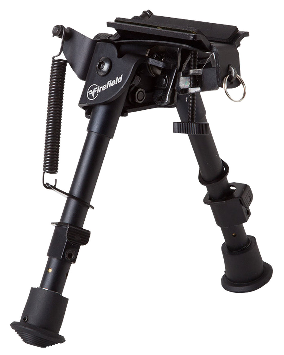 Firefield FF34023 Black Aluminum Compact Bipod 6-9" Swivel Stud or Picatinny Rail Attachment