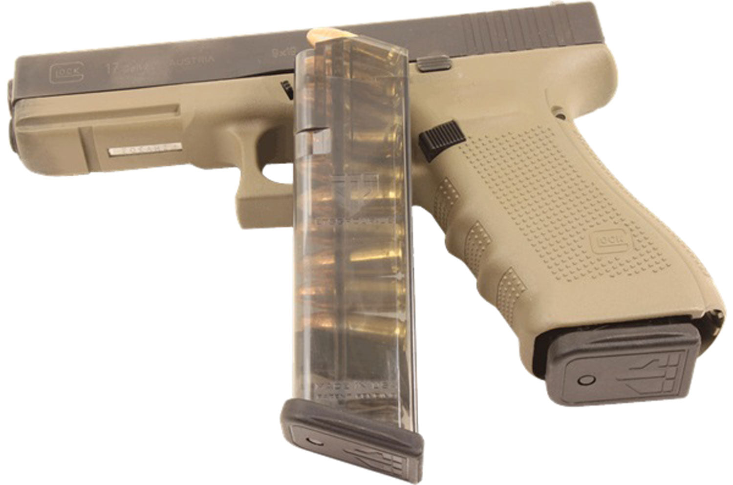 ETS Group Glock 17/18/19/26/45/34 Gen1-5 9mm Luger 10 Round Clear Handgun Magazine