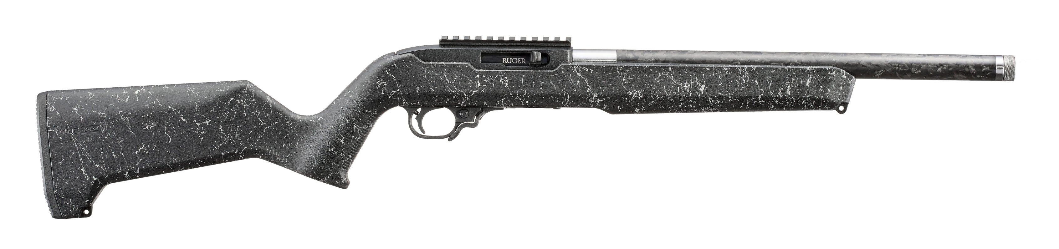Ruger 32014 10/22 Carbon Fiber 22 LR 10+1 16.10" Carbon Fiber Threaded Barrel, Black Receiver w/Scope Rail, Textured Black w/White Specks Magpul MOE X-22 w/M-LOK Textured Synthetic Stock