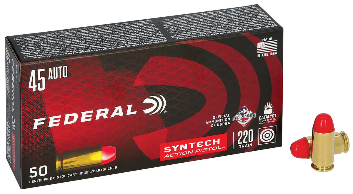 American Eagle Syntech Action Pistol Total Syntech Jacket Flat Nose 220 Grain .45 ACP/Auto 795 fps