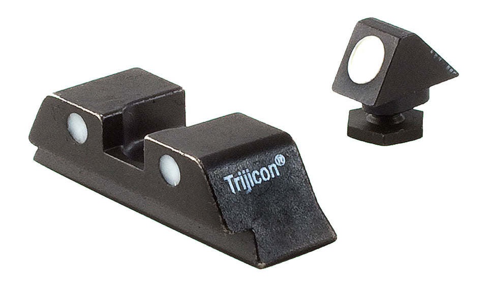 Trijicon Bright & Tough Non-Tritium Steel Sights White 3-Dot for Glock Standard Frame MOS and Non-MOS Models