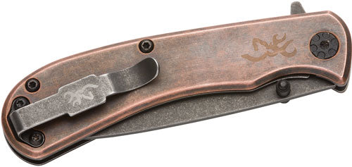 Browning Copper Rivet Folder 3" Knife with Finger Flipper