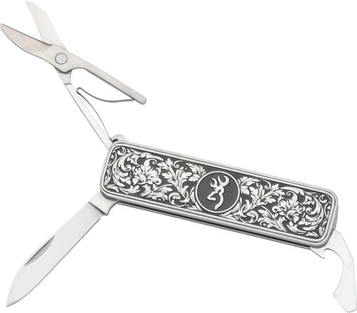 Browning Multi-Function Morgan Folding Knife Scroll Engraved