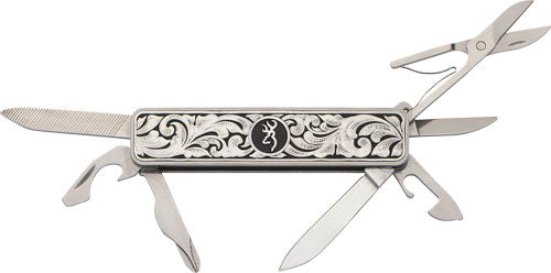 BROWNING KNIFE MORGAN FOLDER LARGE MULTI FUNCTION ENGRAVED*
