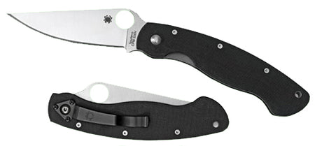 Spyderco Military Folding Knife C36GPE, 4" Plain CPM S30V Modified Clip Point Blade, Black G10 Handle