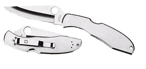 Spyderco Endura 4 Folding Pocket Knife C10S 3.85" VG-10 Part Serrated Clip Point Satin Stainless Handle