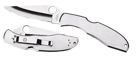 Spyderco Endura 4 Folding Pocket Knife C10S 3.85" VG-10 Part Serrated Clip Point Satin Stainless Handle