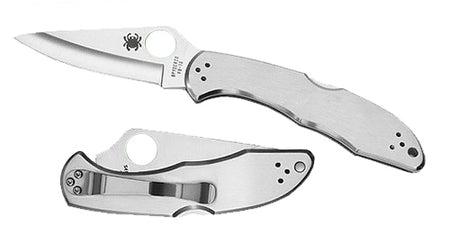 Spyderco Delica 4 Folding Pocket Knife C11P 2.95" VG-10 Stainless Plain Drop Point Blade & Pocket Clip