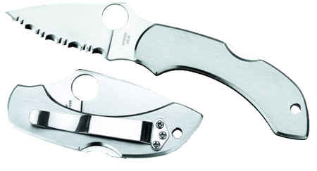 Spyderco Dragonfly 2 2.31" Serrated VG-10 Stainless Blade Folding Knife C28P with Metal Pocket Clip