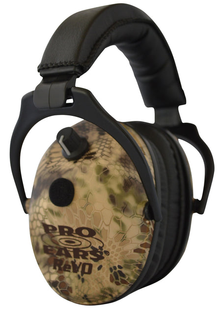 Pro Ears ReVO Over-the-Head Electronic Earmuff 25dB Kryptek Highlander/Black Youth 1 Pair