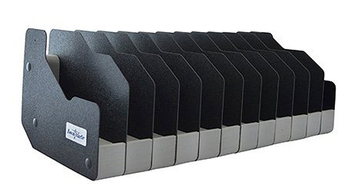 BenchMaster 12-Pistol Metal WeaponRac Handgun Storage Rack, Black, Model BMWRM112
