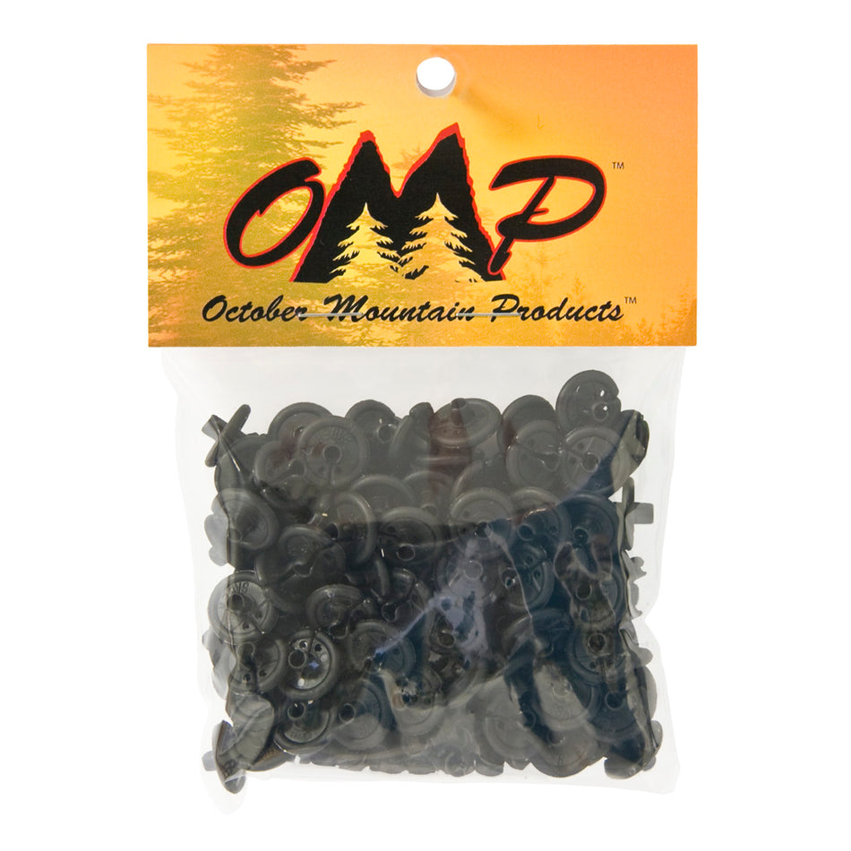 October Mountain Archery Kisser Button Black Slotted 100 Count