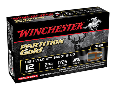 Winchester PARTITION GOLD High Velocity Sabot Slug Deer Shotgun Ammo 12 Gauge 2.75 in 7/8 oz Slug