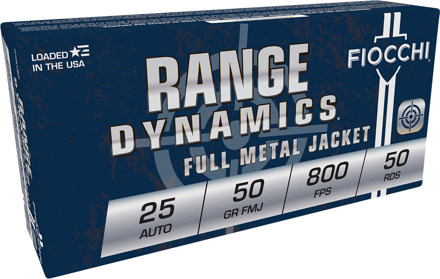 Fiocchi Range Dynamics Full Metal Jacket 50 Grain .25 ACP 800 fps