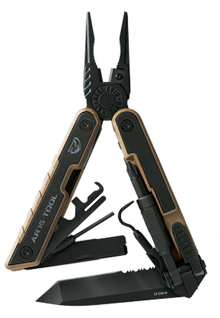 Real Avid AR15 Tool AVAR15T 440C SS Serrated Tanto Knife Black G10 AR Platform