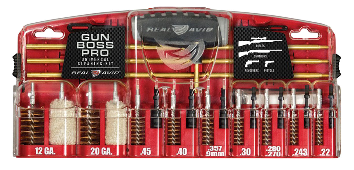 Real Avid AVGBPROU 23-Piece Universal Gun Cleaning Kit with Multi-Function Handle and Brass Rods