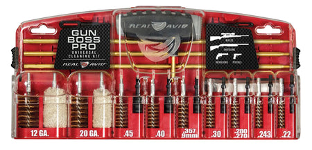 Real Avid AVGBPROU 23-Piece Universal Gun Cleaning Kit with Multi-Function Handle and Brass Rods