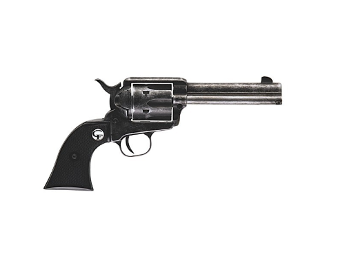 Chiappa Firearms 340089 SAA 1873 Medium Frame 22 LR 6 Shot, 4.75" Antiqued Steel Barrel, Antiqued Steel Frame, Antique Cylinder, Black Plastic Grip, Exposed Hammer