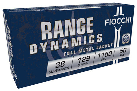 Fiocchi Range Dynamics .38 Super 129 grain Full Metal Jacket ammunition