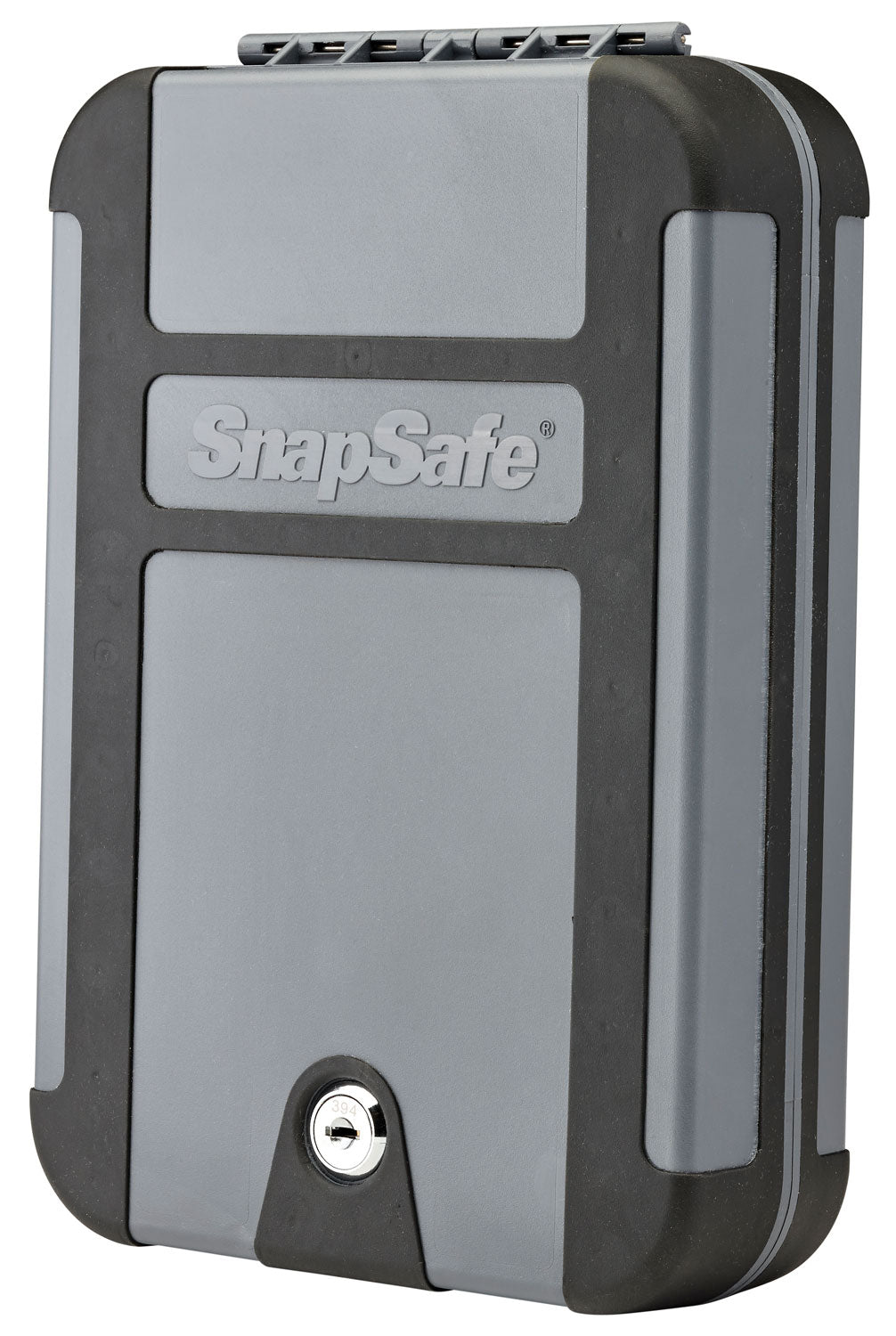 SnapSafe 75212 TrekLite XL Gray Polycarbonate Handgun Lock Box with Security Cable Key Entry