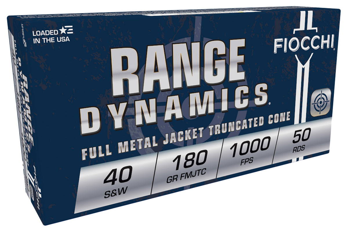 Fiocchi Range Dynamics Full Metal Jacket Truncated Cone 180 Grain .40 S&W 1000 fps