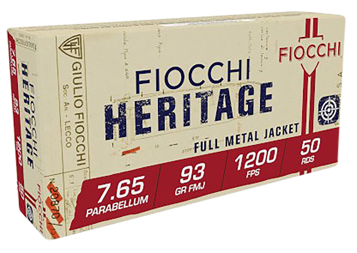 Fiocchi Heritage Semi Jacketed Soft Point 93 Grain 7.65×21mm Parabellum 1200 fps