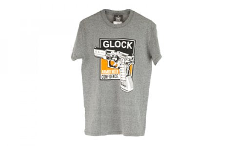 Glock Heather Grey Technical Short Sleeve T-Shirt Size Large