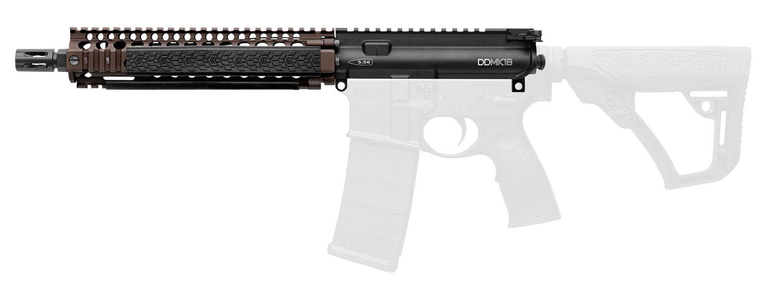 Daniel Defense MK18 Complete Upper 5.56x45mm NATO 10.30" Black Phosphate Barrel FDE DD RISII MK18 Handguard