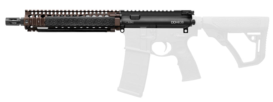 Daniel Defense MK18 Complete Upper 5.56x45mm NATO 10.30" Black Phosphate Barrel FDE DD RISII MK18 Handguard