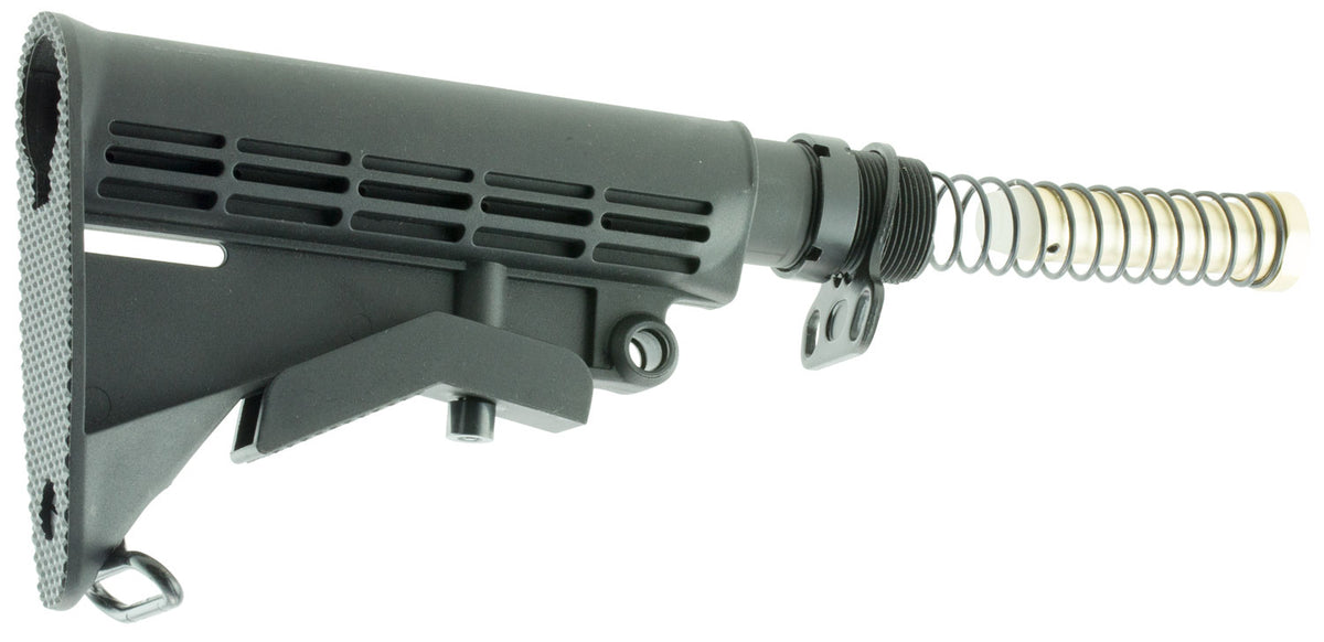 Aim Sports ARSTKCC Mil-Spec 6-Position M4 Stock Assembly with Ambidextrous Sling End Plate, Black