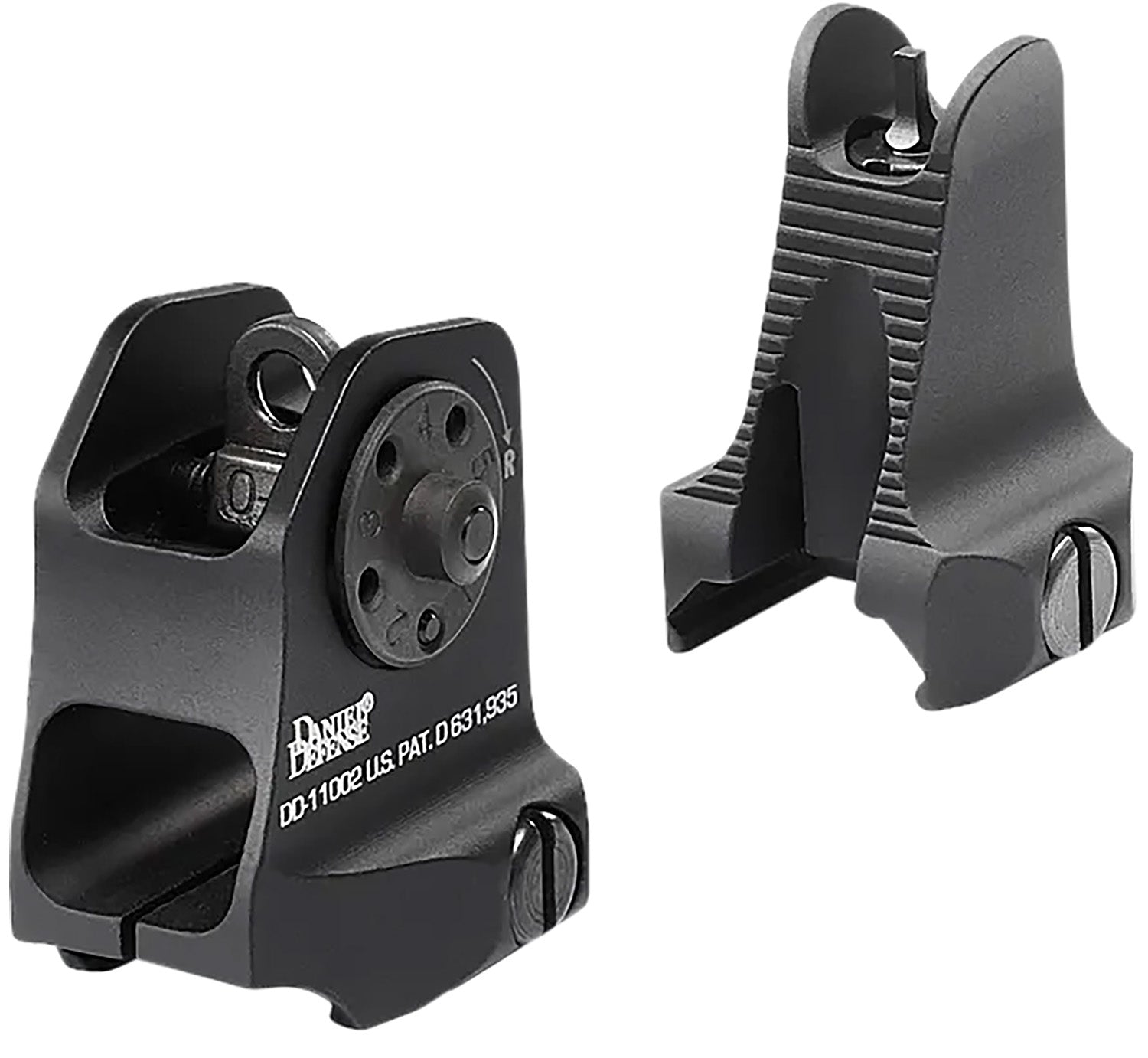 Daniel Defense 1908809116 AR-15 Fixed Iron Sight Combo Set Black Hard Anodized Aluminum
