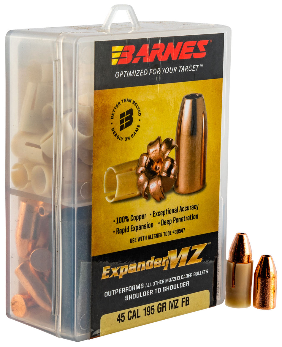 Barnes Bullets Expander MZ Muzzleloader .45 Cal 195gr Hollow Point Bullets 24/Box