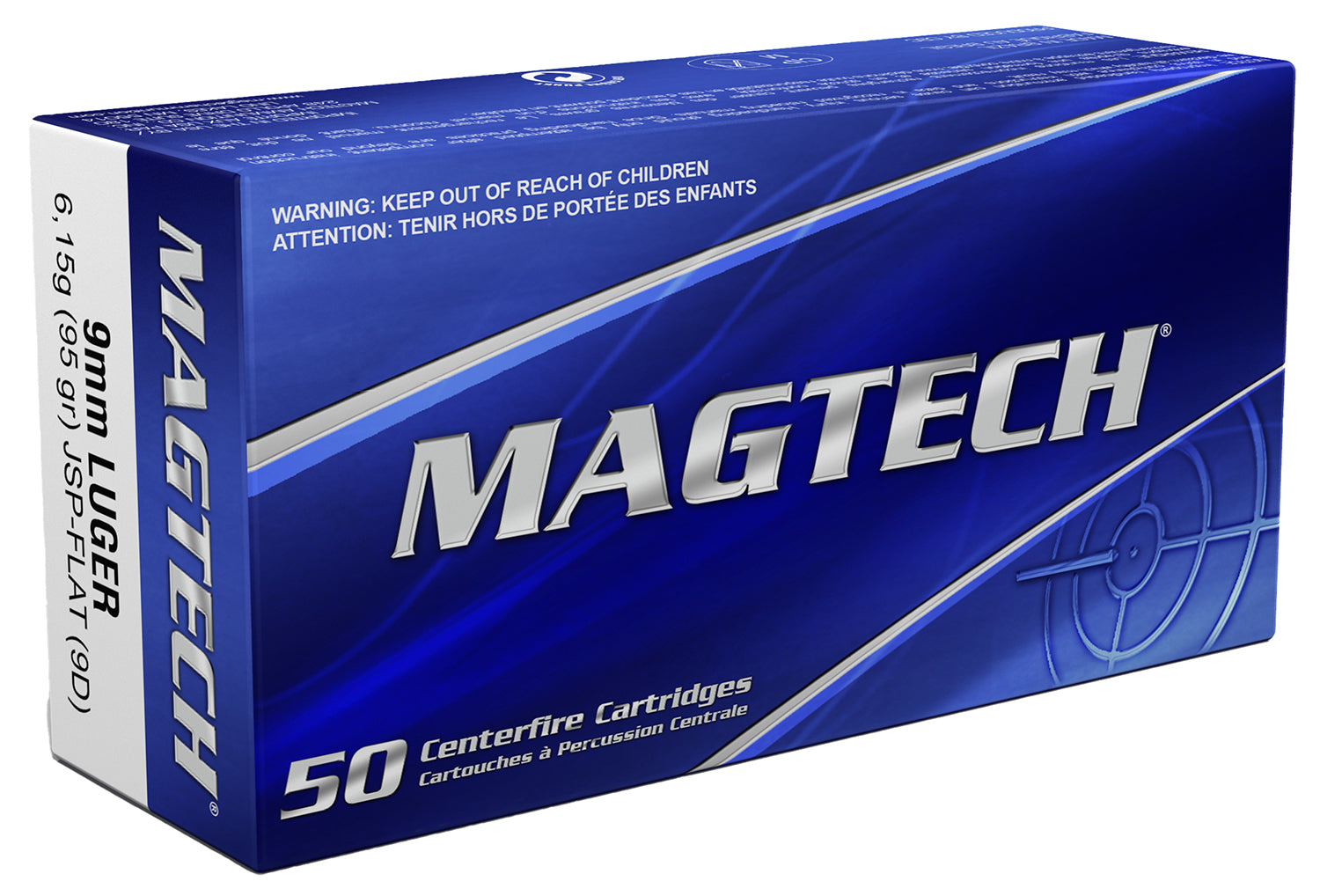Magtech Range/Training Jacketed Soft Point Flat Nose 95 Grain 9mm Luger/Parabellum 1345 fps