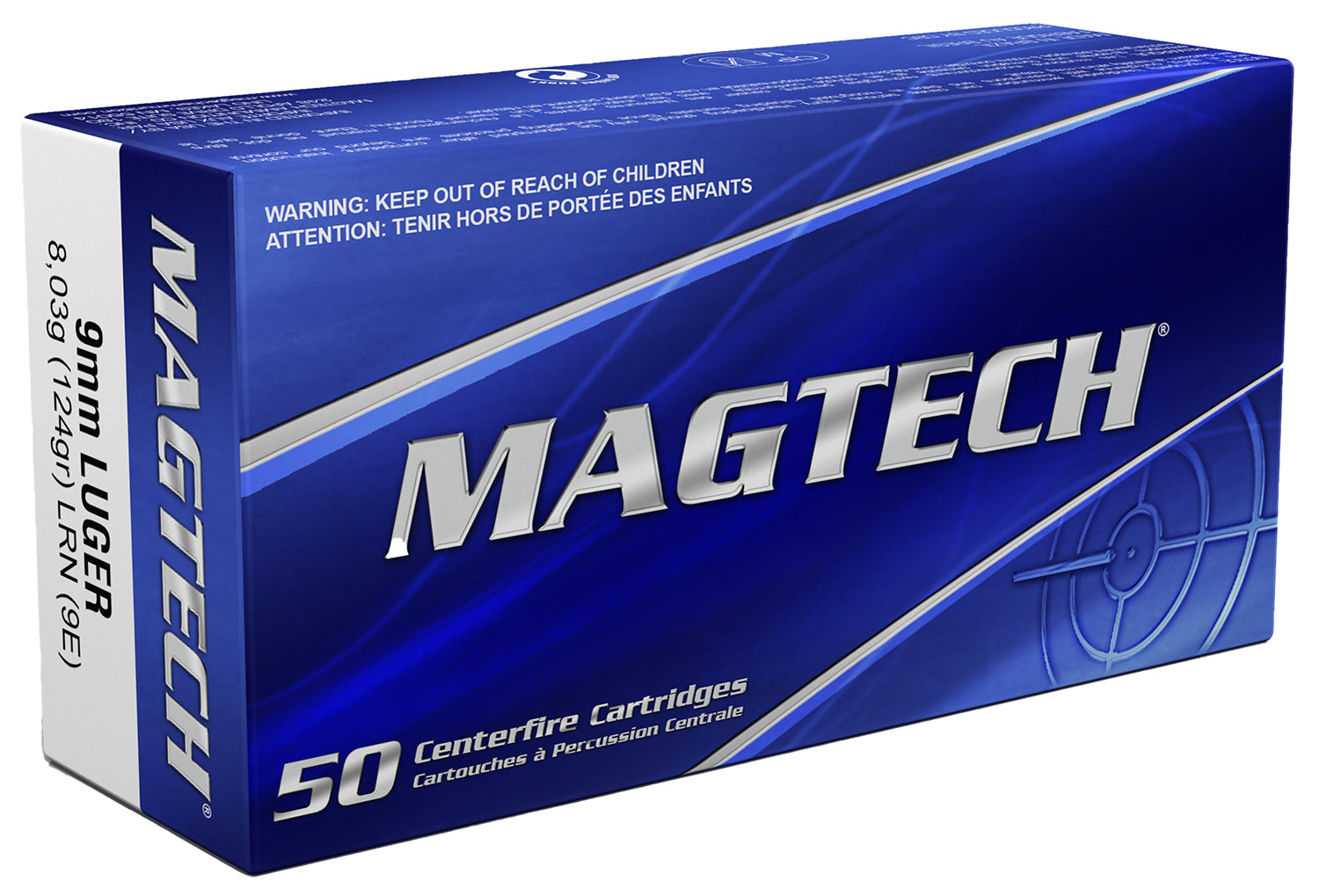 Magtech Sport Shooting Range/Training 9mm Luger / Parabellum 124 grain Lead Round Nose ammunition