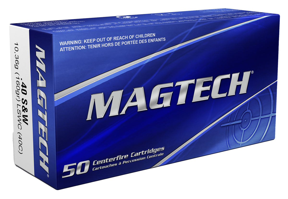 Magtech Range/Training .40 S&W 160 grain Lead Semi Wadcutter ammunition