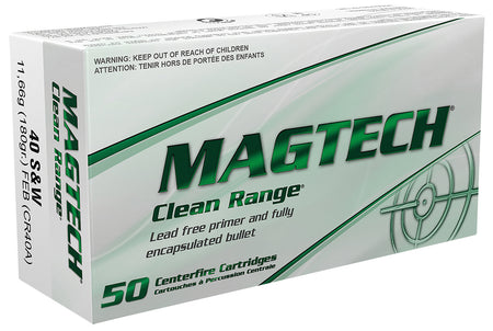 Magtech Clean Range Protection Fully Encapsulated Bullet Flat 180 Grain .40 S&W 990 fps