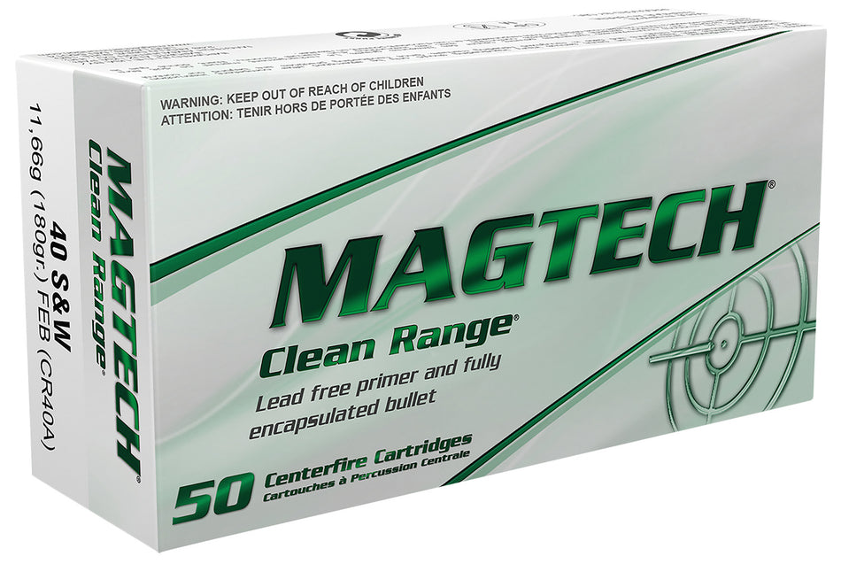 Magtech Clean Range Protection Fully Encapsulated Bullet Flat 180 Grain .40 S&W 990 fps